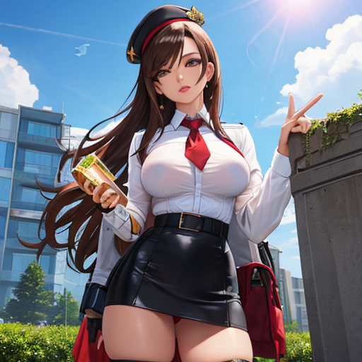 ミニスカな女性警察官